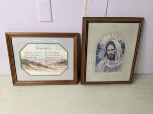 lot 195 image: (2) Framed Religious Prints