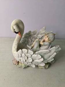 lot 148 image: Swan and Fairy Statue