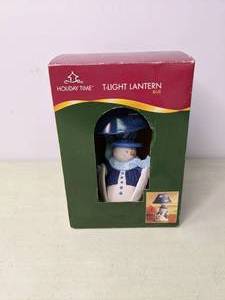 lot 183 image: Holiday Time T-light Lantern Blue Snowman