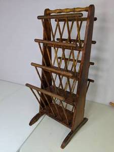 lot 210 image: Tall Wood Magazine Rack
