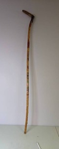 lot 214 image: 6 Ft. Painted Wood Walking Staff