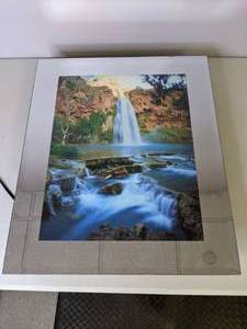 lot 216 image: Mirrored Wall Hanging with Moving, Lighted Waterfall Scene