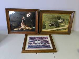 lot 222 image: Framed Photographs and Charles Wysocki Art Print