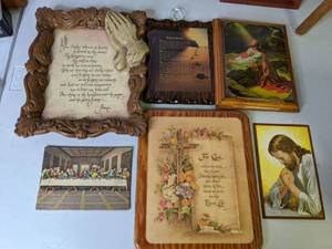 lot 224 image: (6) Religious Wall Hangings