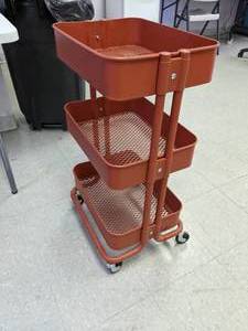 lot 200 image: Metal Three Tier Rolling Cart
