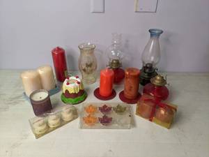lot 253 image: Vintage Oil Lamps and Candles