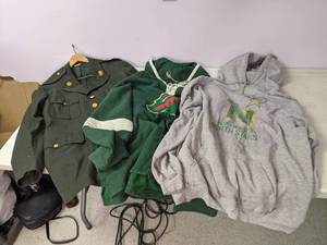 lot 335 image: US Army Jacket & (2) MN Hockey Sweatshirts