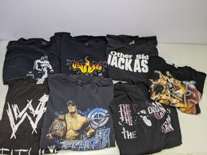 lot 344 image: (7) XL and XXL Wrestling T-Shirts