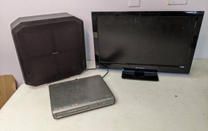 lot 324 image: DVD Player, Subwoofer, 22 TV Monitor