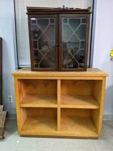 lot 332 image: Wood Cupboard and Cabinet Pieces