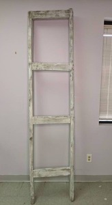 lot 333 image: Rustic White Washed Wood Ladder