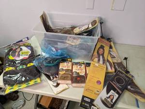 lot 295 image: Lot of Hair Extensions and Wigs
