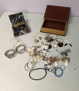 lot 301 image: (2) Jewelry Boxes & Misc. Jewelry