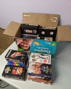lot 304 image: Lot of VHS Movies Star Wars, Halloween, What About Bob, etc.