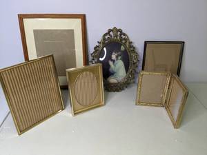 lot 163 image: Empty Frames & Framed Print of Girl Praying