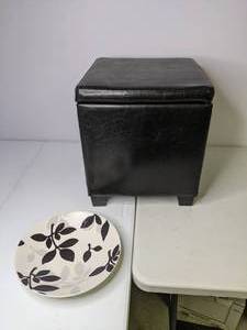 lot 174 image: Storage Bench & Decorative Bowl