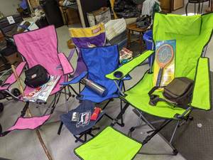 lot 175 image: (4) Camping Chairs and Outdoor Gear